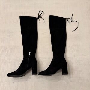 MARC FISHER ltd Okun Thigh High Black Faux Suede Women Boot US 7.5 Over The Knee